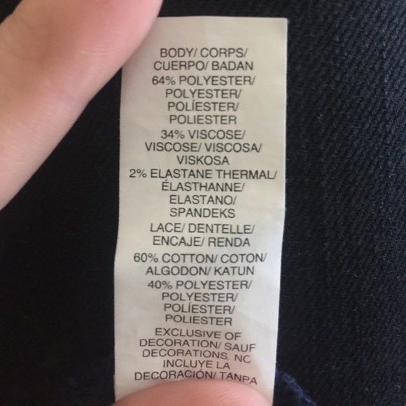 Lucky Brandy Navy Sheer Knit Fitted Top - Picture 6 of 6